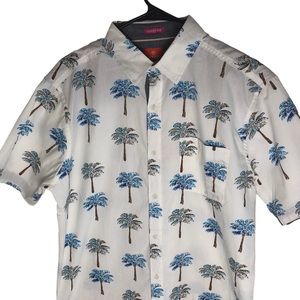 Free Planet Palm Tree All Over Print Button Up Shirt